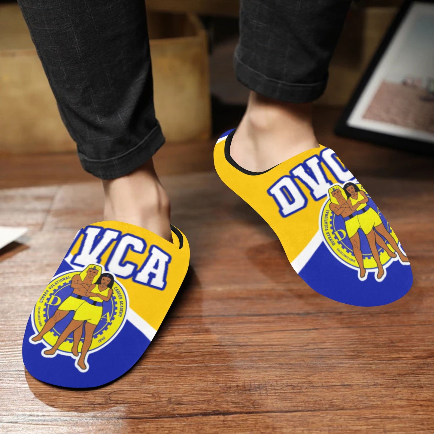 Mens Slippers Dunbar Men's Non-Slip Cotton Slippers (Model 0602)