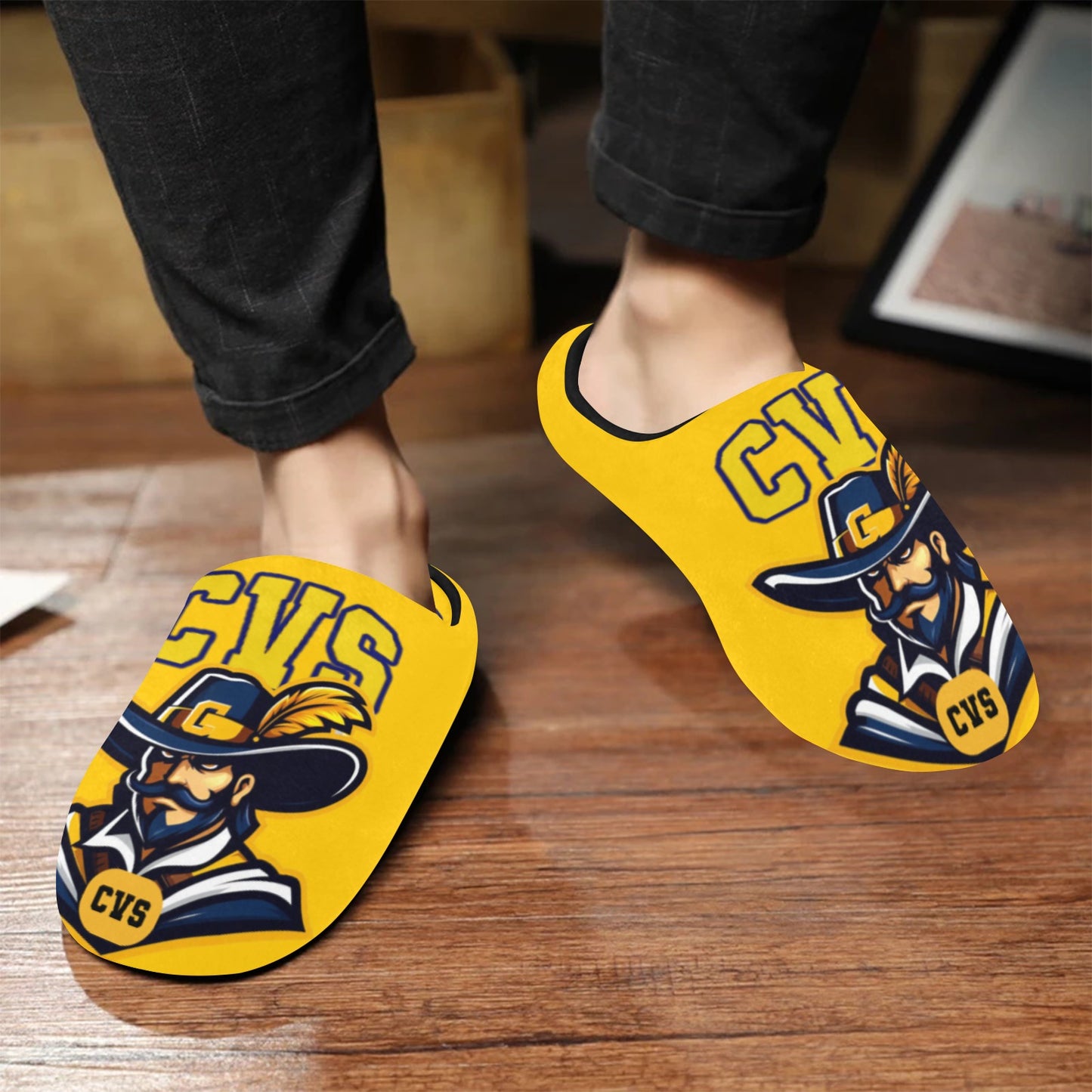 Mens Slippers CVS Men's Non-Slip Cotton Slippers (Model 0602)