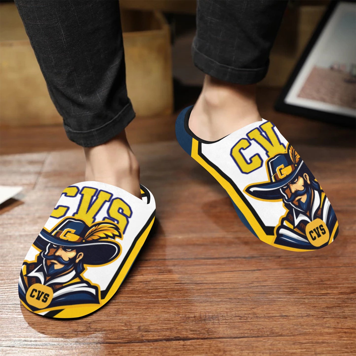 Mens Slippers CVS Men's Non-Slip Cotton Slippers (Model 0602)