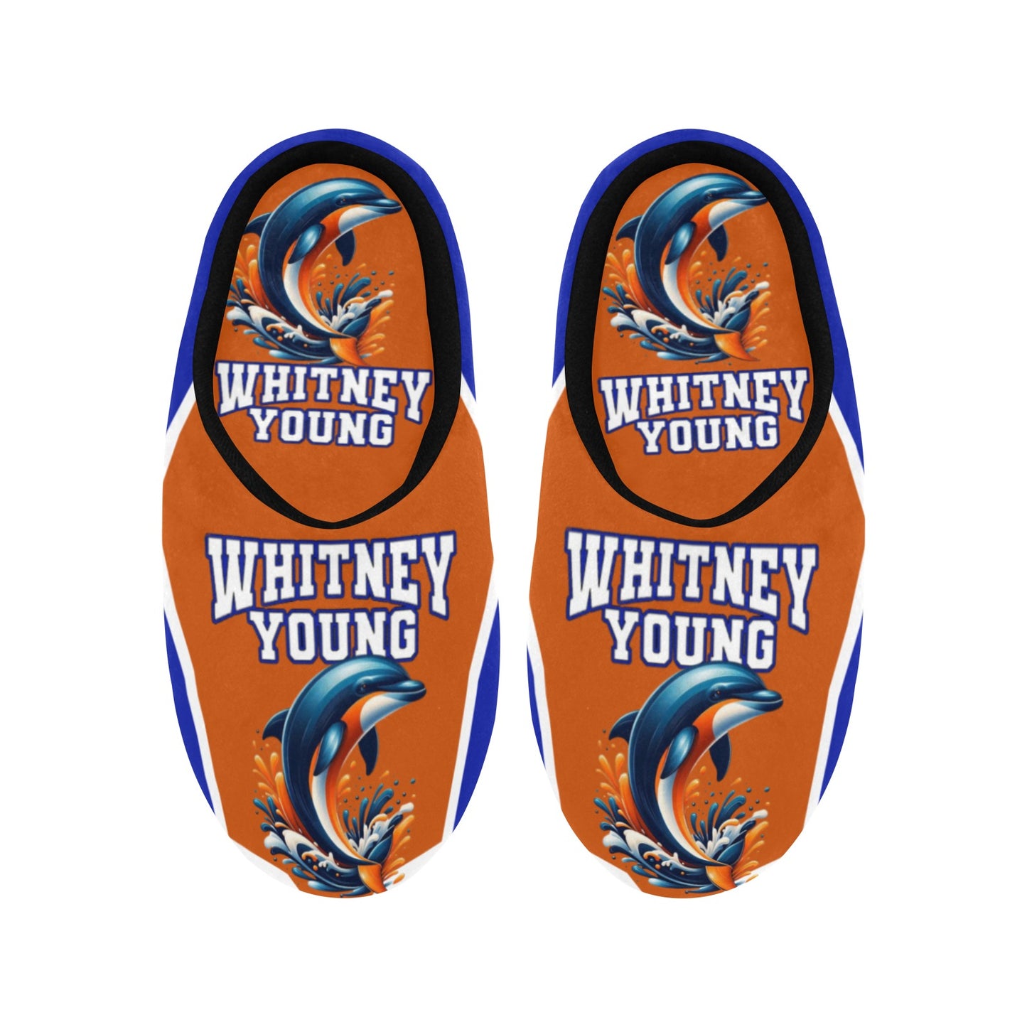 Whitney Young Dolphins Women's Non-Slip Cotton Slippers (Model 0602)