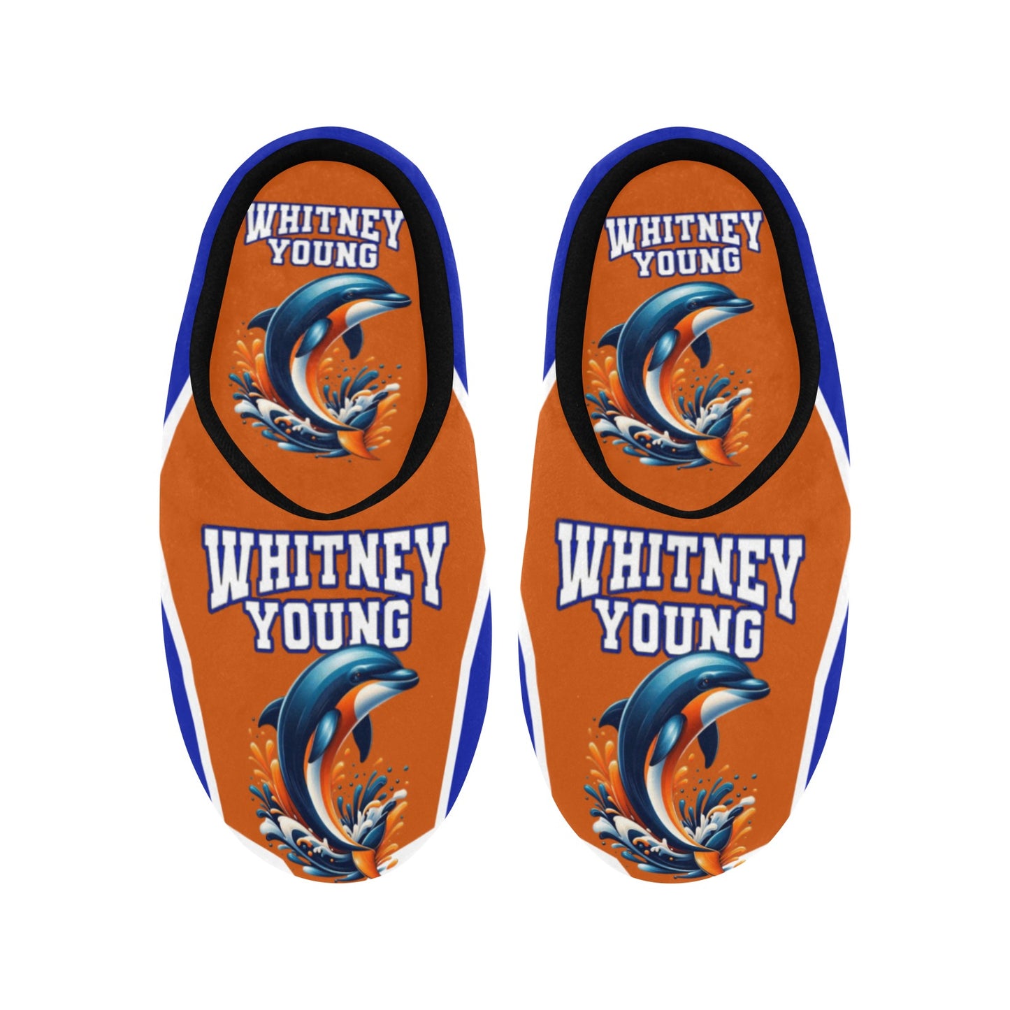 Whitney Young Dolphins Women's Non-Slip Cotton Slippers (Model 0602)