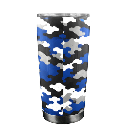 Phillips Wildcats JROTC 20 oz Tumbler | Blue Camo Alumni Travel Cup | Wildcat Territory Drinkware