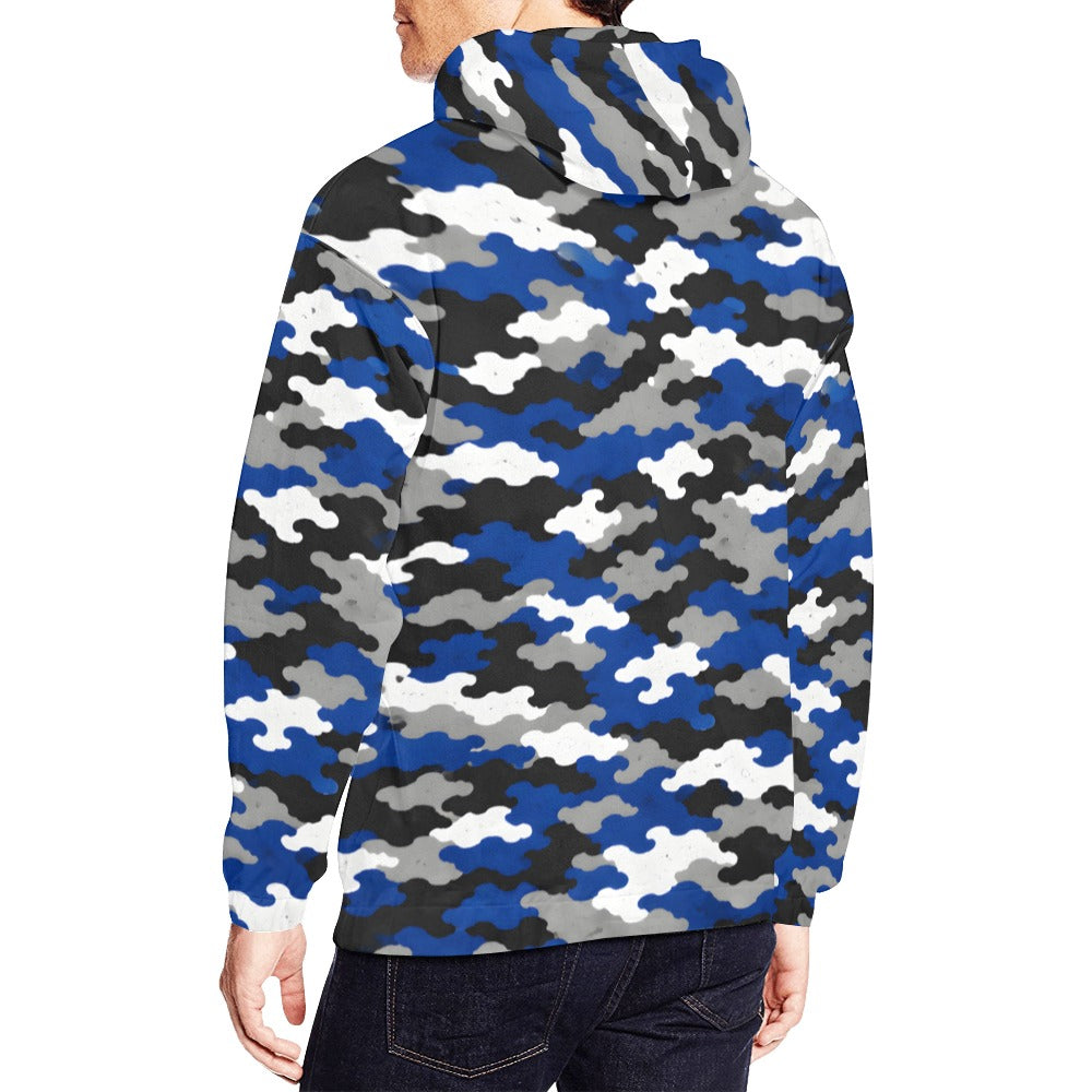 Phillips Wildcats JROTC Blue Camo Hoodie 2026 | All-Over Print Alumni Hoodie | Wildcat Territory Pullover
