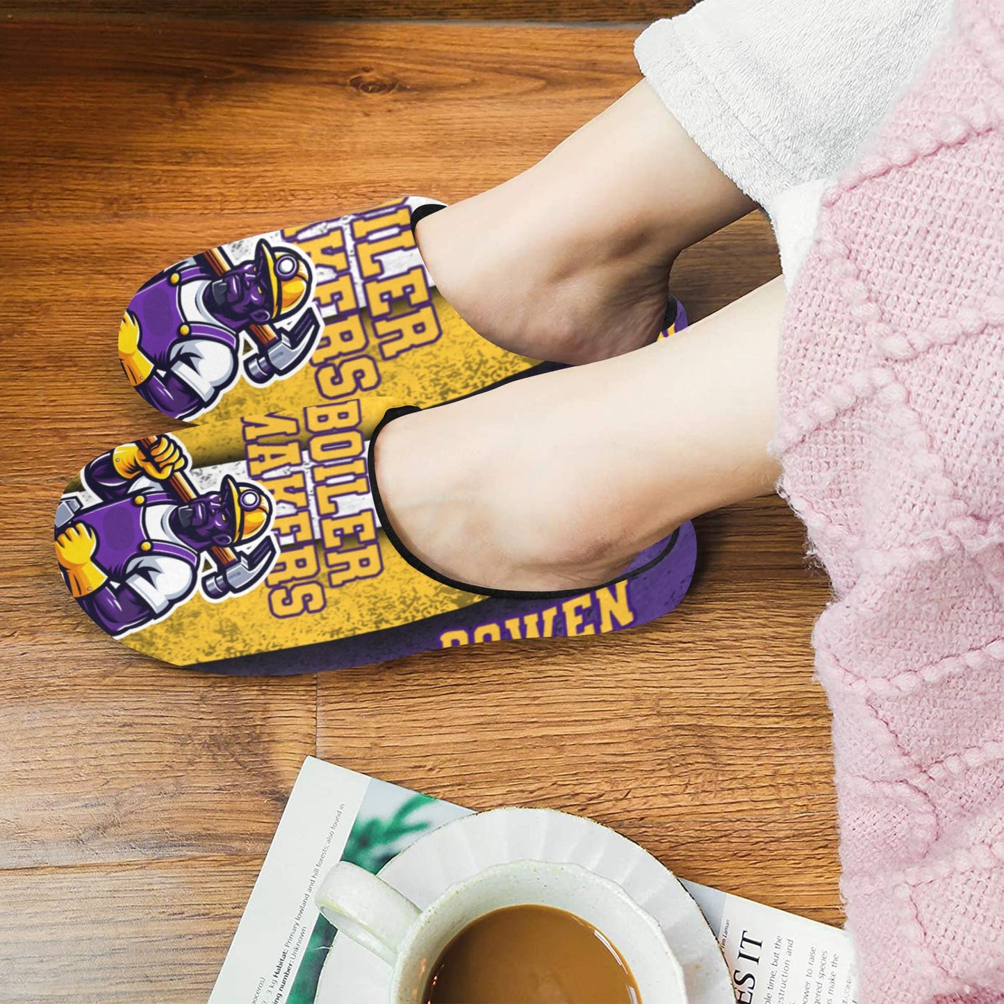 Bowen Woman Slippers Women's Non-Slip Cotton Slippers (Model 0602)