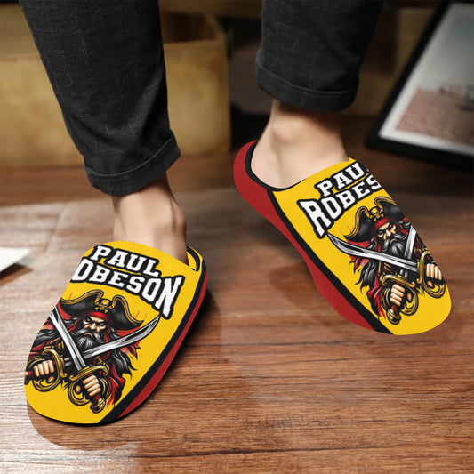 Mens Slippers Robeson Men's Non-Slip Cotton Slippers (Model 0602)