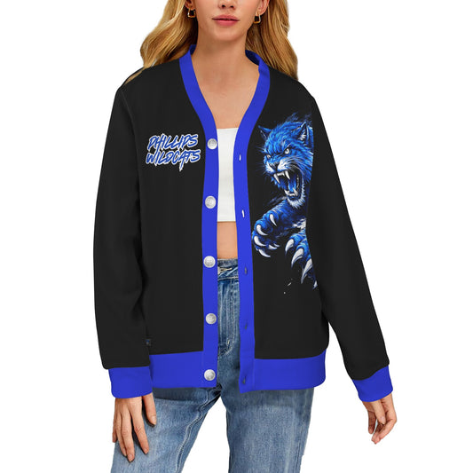 Wildcat Territory – Blue Flame Ribbed Cardigan