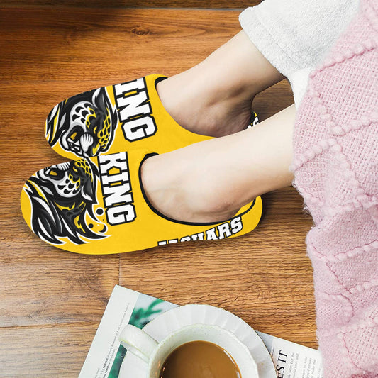 KING Yellow Woman Slippers Women's Non-Slip Cotton Slippers (Model 0602)