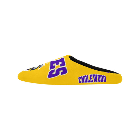 Englewood Yellow Woman Slippers Women's Non-Slip Cotton Slippers (Model 0602)