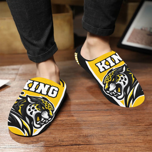 Mens Slippers King Men's Non-Slip Cotton Slippers (Model 0602)