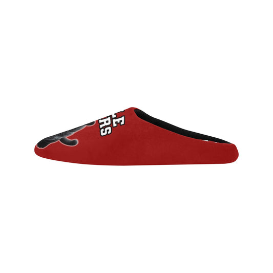 Dusable Woman Slippers Red Women's Non-Slip Cotton Slippers (Model 0602)