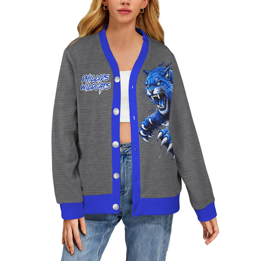 Wildcat Territory – Blue Flame Ribbed Cardigan