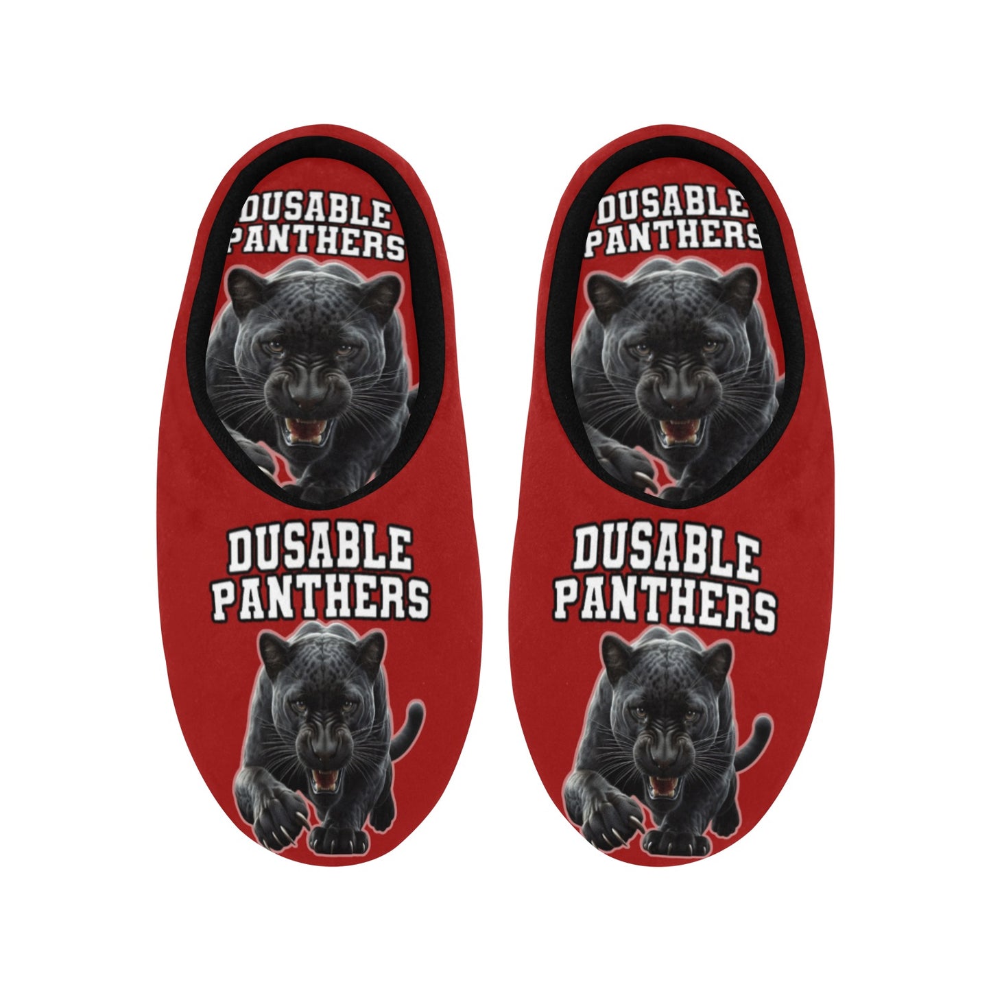 Dusable Woman Slippers Red Women's Non-Slip Cotton Slippers (Model 0602)