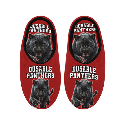 Dusable Woman Slippers Red Women's Non-Slip Cotton Slippers (Model 0602)
