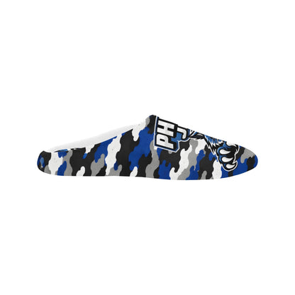 Phillips Wildcats JROTC Blue Camo Slippers - Mens Men's Non-Slip Cotton Slippers