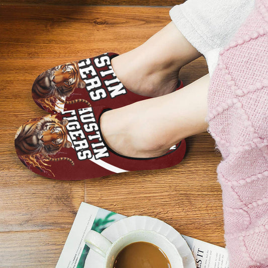 Austin Tigers Slippers Women's Non-Slip Cotton Slippers (Model 0602)