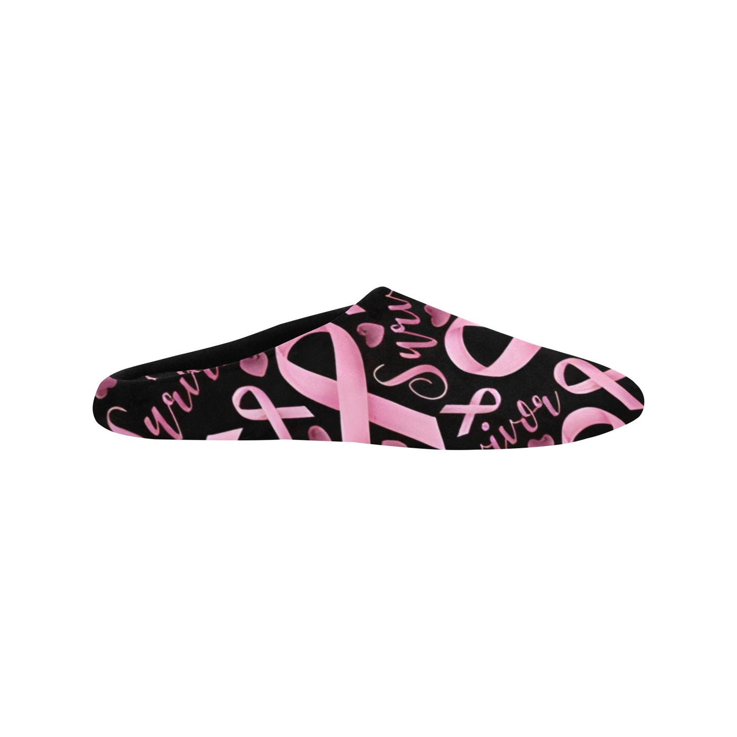 Breast Cancer Woman Slippers Women's Non-Slip Cotton Slippers (Model 0602)