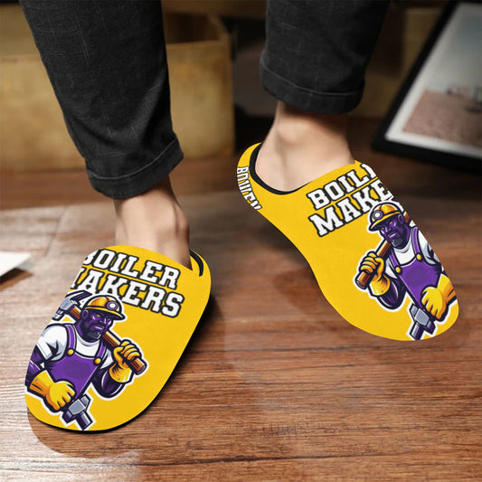 Mens Slippers Bowen Men's Non-Slip Cotton Slippers (Model 0602)