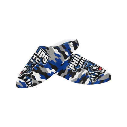 Phillips Wildcats JROTC Blue Camo Slippers - Mens Men's Non-Slip Cotton Slippers