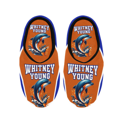 Whitney Young Dolphins Women's Non-Slip Cotton Slippers (Model 0602)