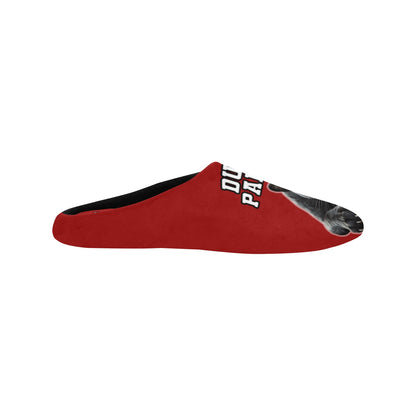 Dusable Woman Slippers Red Women's Non-Slip Cotton Slippers (Model 0602)