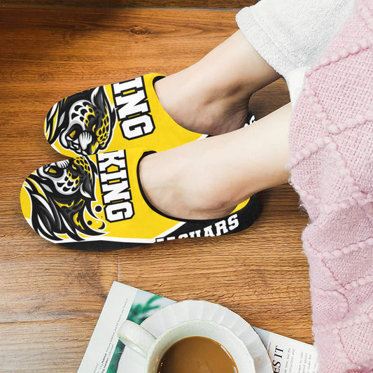 KING Yellow Woman Slippers Women's Non-Slip Cotton Slippers (Model 0602)