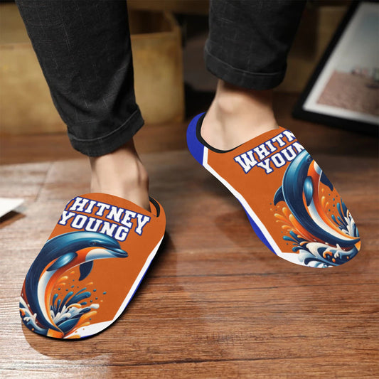 Mens Slippers Whitney Young Men's Non-Slip Cotton Slippers (Model 0602)