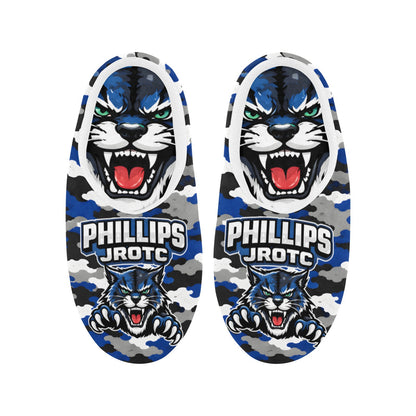 Phillips Wildcats JROTC Blue Camo Slippers - Mens Men's Non-Slip Cotton Slippers
