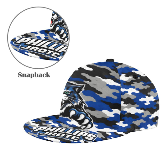 Phillips Wildcats JROTC Blue Camo Snapback Hat | Wildcat Territory 2026 Alumni Cap