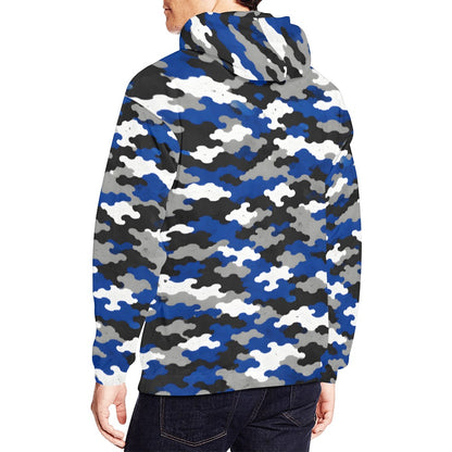 Phillips Wildcats JROTC Blue Camo Hoodie 2026 | All-Over Print Alumni Hoodie | Wildcat Territory Pullover