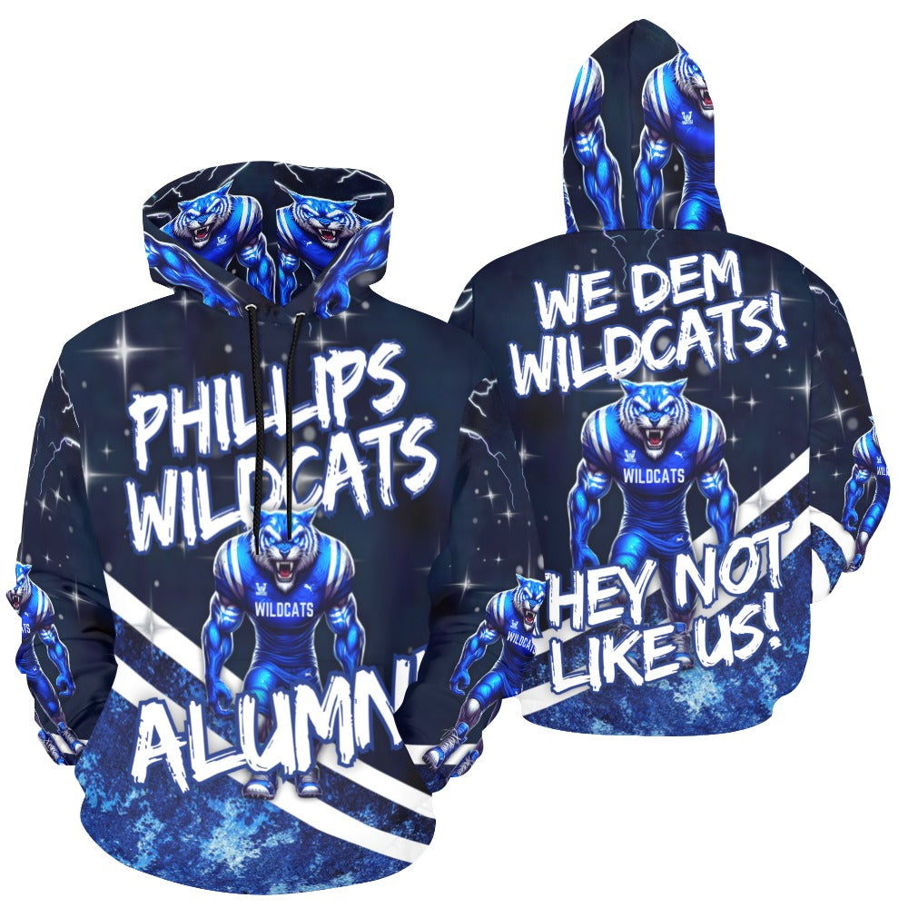 Phillips Alumni Unisex Hoodie- We Dem Wildcats All Over Print Hoodie for Men (USA Size) (Model H13)