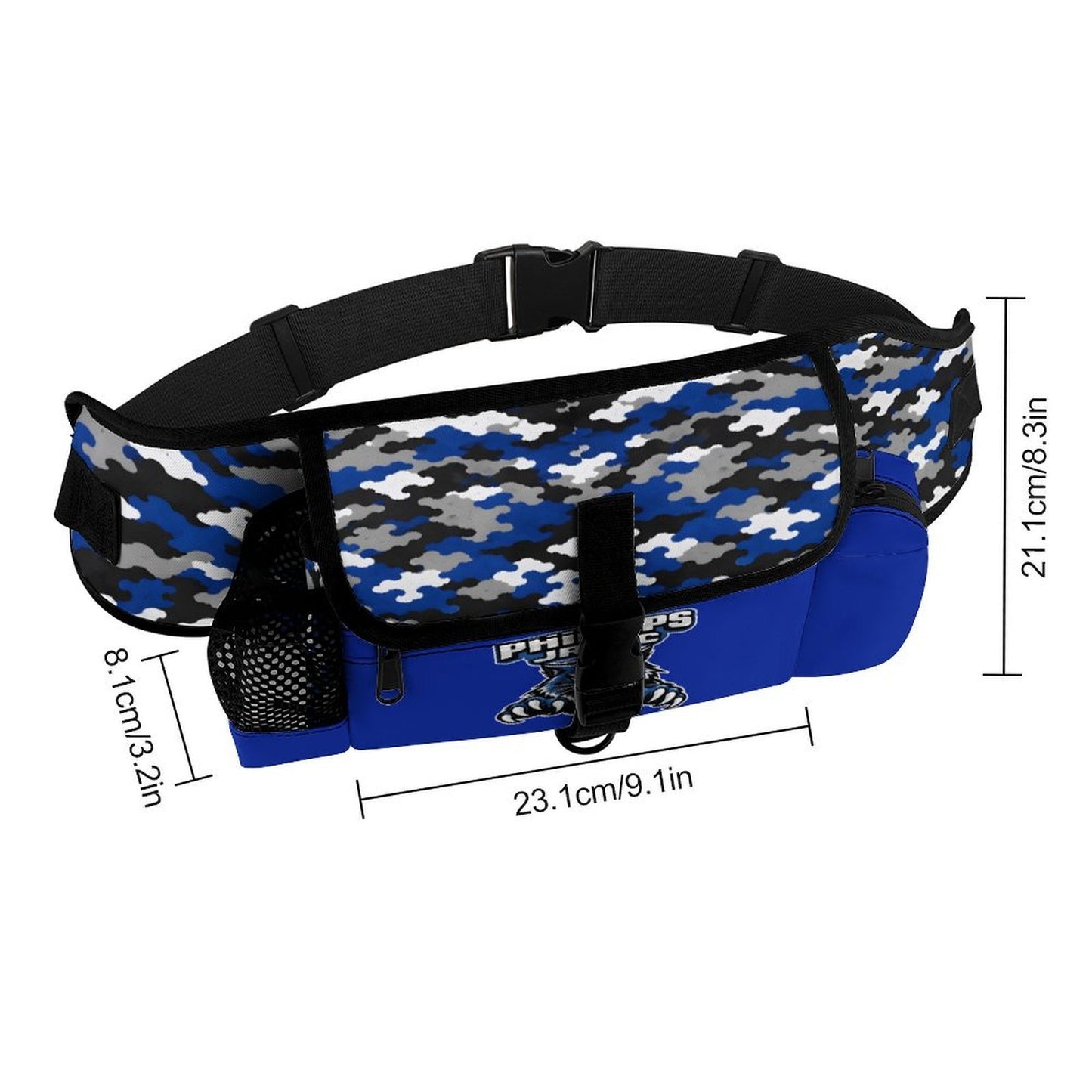 Phillips Wildcats JROTC Blue Camo Waist Bag | Crossbody Festival Bag | Wildcat Territory