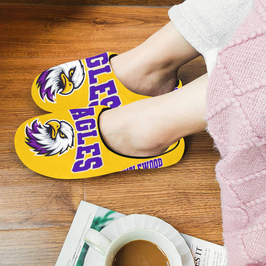 Englewood Yellow Woman Slippers Women's Non-Slip Cotton Slippers (Model 0602)