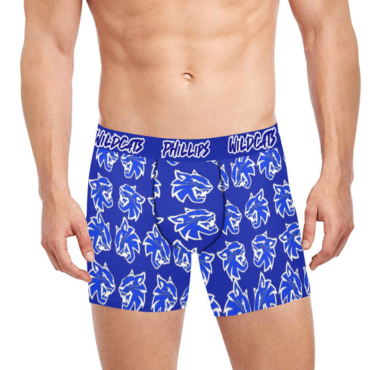 Mens Phillips Wildcats Underware 4 Men's Boxer Briefs with Custom Inner Pocket & Waistband (Model L34)